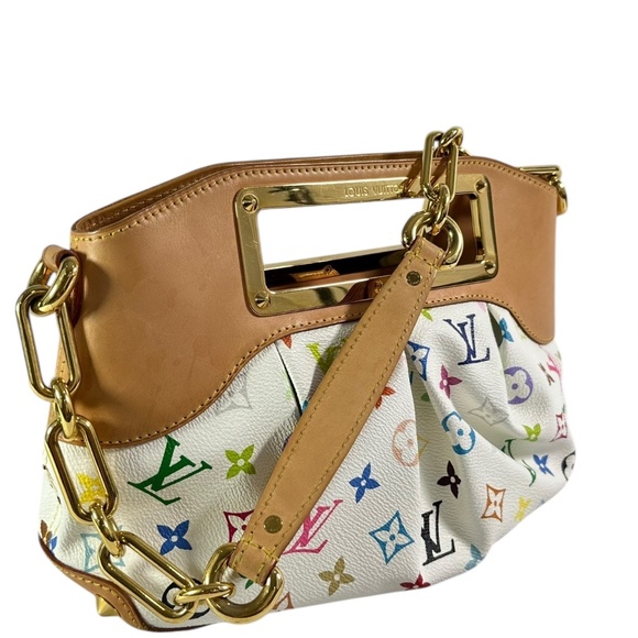 Genuine LOUIS VUITTON Judy PM Monogram White Multicolore Chain Shoulder Bag - Picture 7 of 16